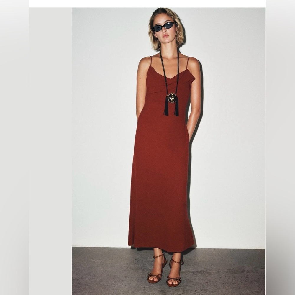 Zara Ramie Strappy Dress